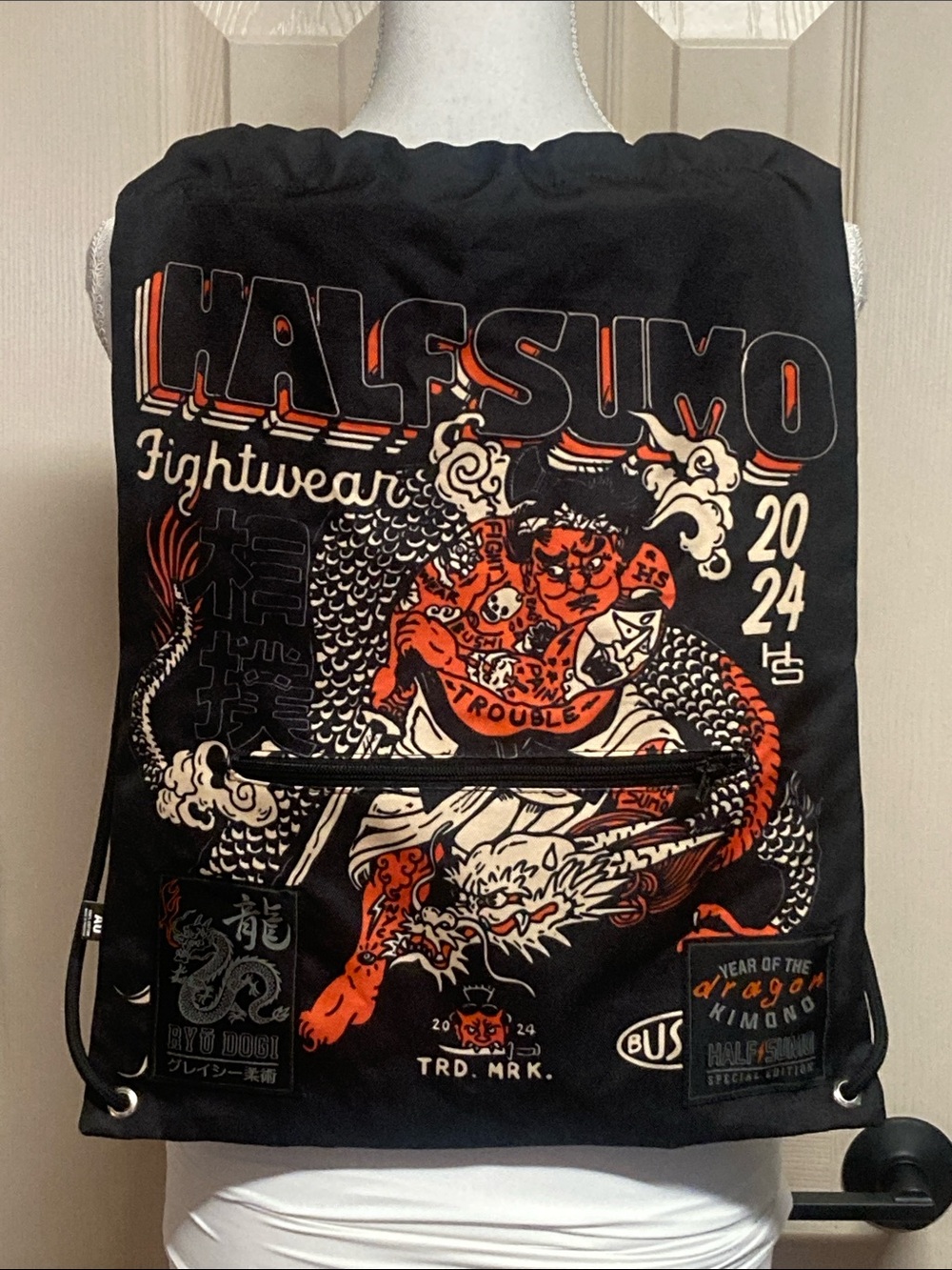 Half Sumo Collective 2024 Dragon Drawstring Gym Bag Backpack Unisex Streetwear
